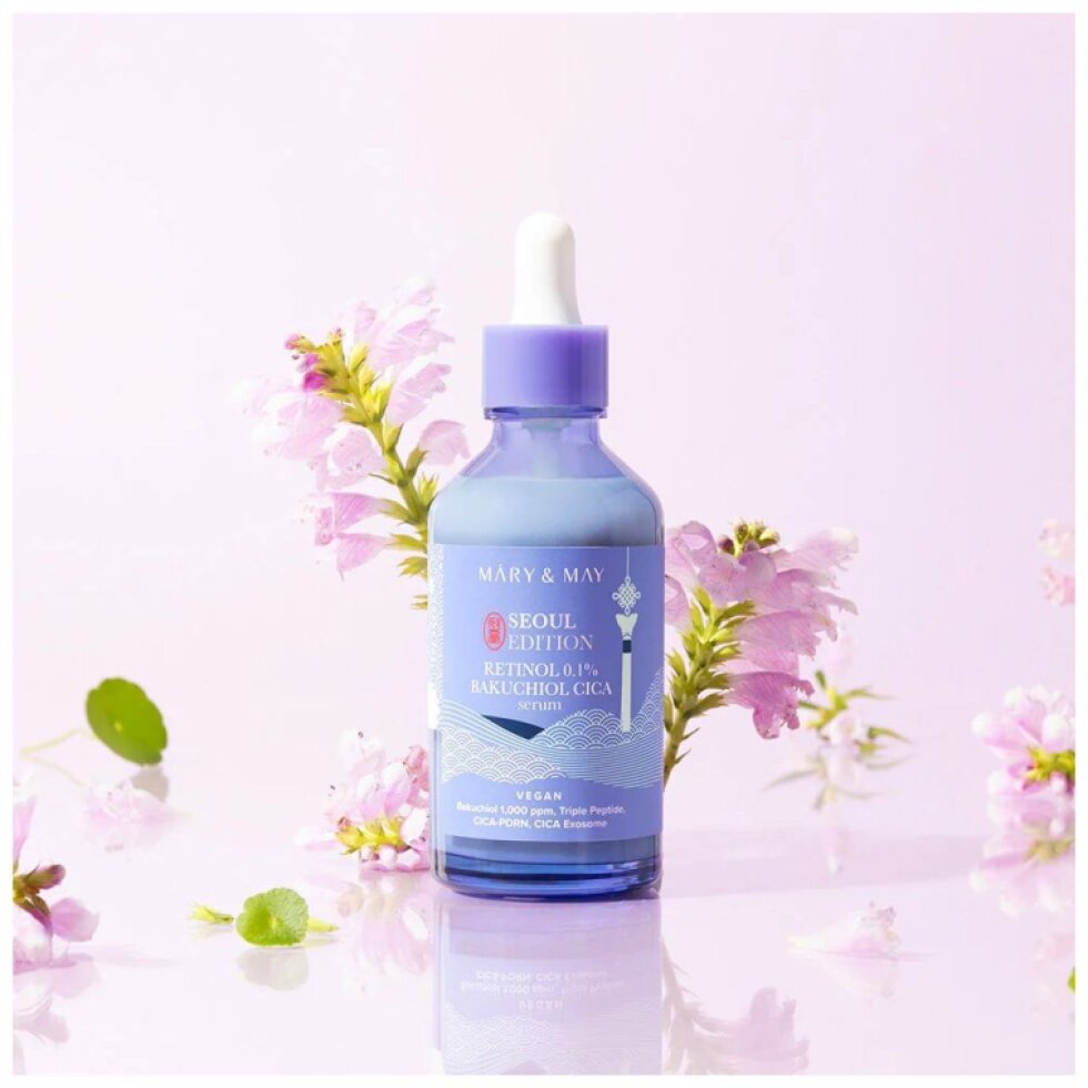 Mary & May - Retinol 0.1% Bakuchiol Cica Serum Seoul Edition - Sérum s retinolem 0,1 %, bakuchiolem a centellou - 80 ml