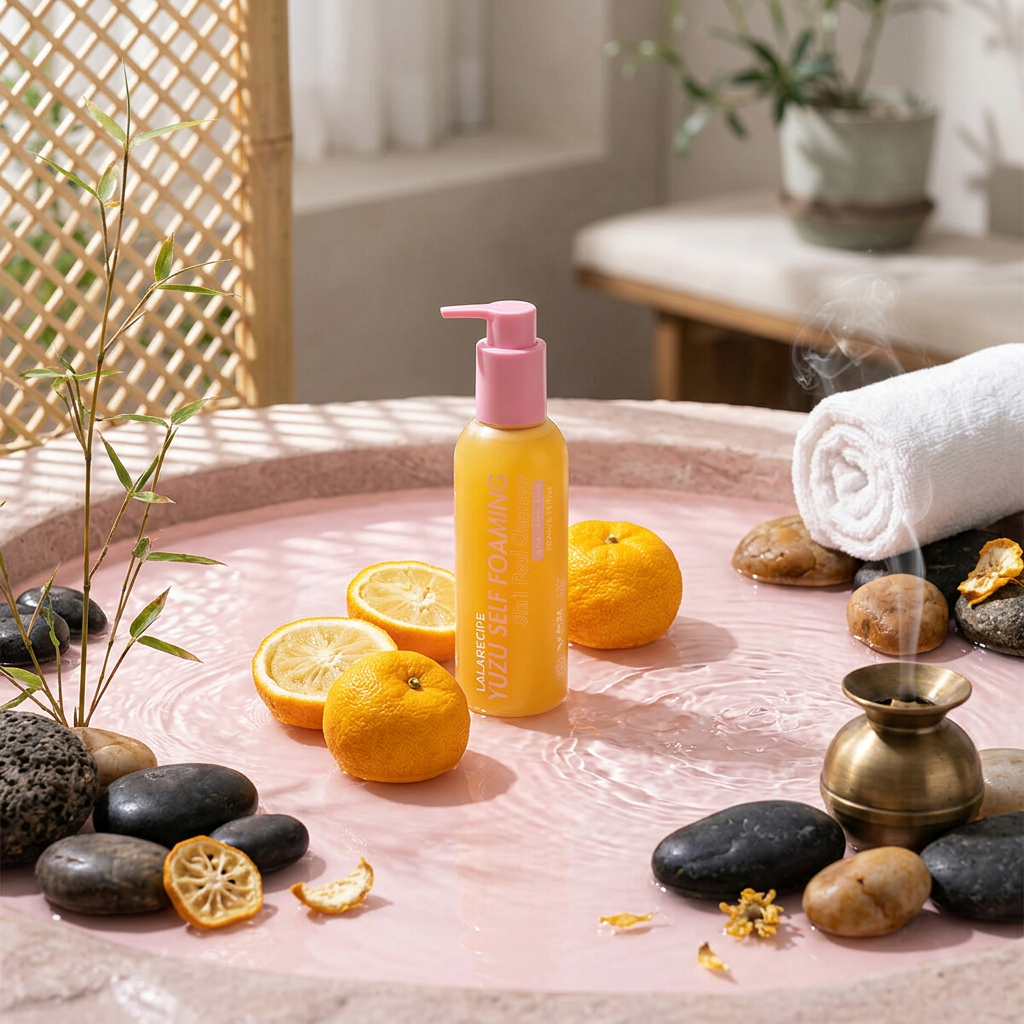 LALARECIPE - Yuzu Self Foaming 3in1 Peel Cleanser - Samo-pěnící exfoliační čisticí gel 3v1 s Yuzu - 200ml