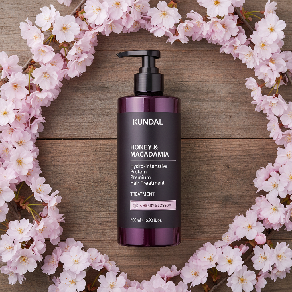 Kundal Honey&Macadamia Treatment - Hydro-intenzivní proteinová kůra na vlasy s vůní CHERRY BLOSSOM - 500 ml