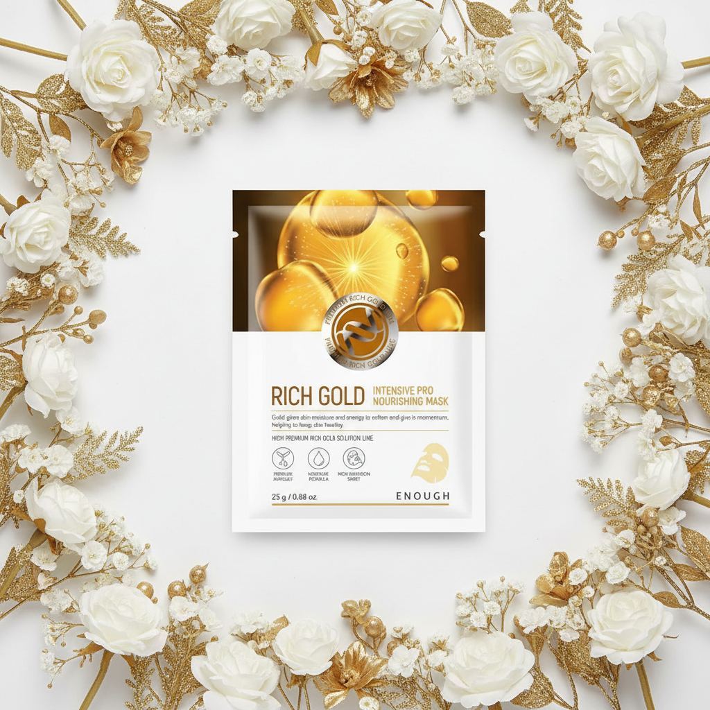 ENOUGH - Rich Gold Intensive Pro Nourishing Mask - Intenzivní, vyživující, plátýnková maska - 25 g