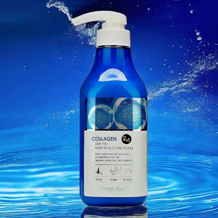 Farm Stay - Collagen Water Full Shampoo & Conditioner - Hydratační šampon a kondicionér s kolagenem - 530 ml
