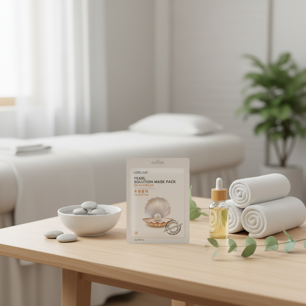 LEBELAGE - Pearl Solution Mask Pack - Rozjasňující plátýnková maska s extraktem z perel - 25 g