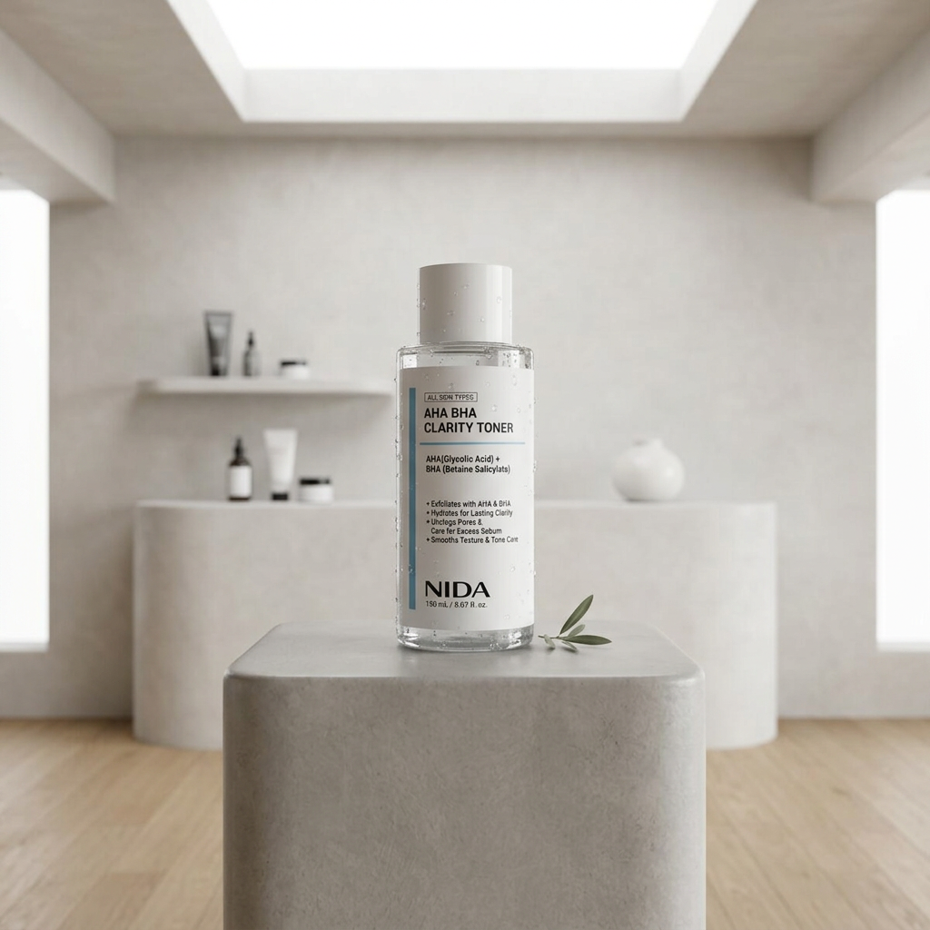 NIDA - AHA BHA Clarity Toner - Čisticí a zklidňující tonikum s AHA a BHA kyselinami - 150 ml