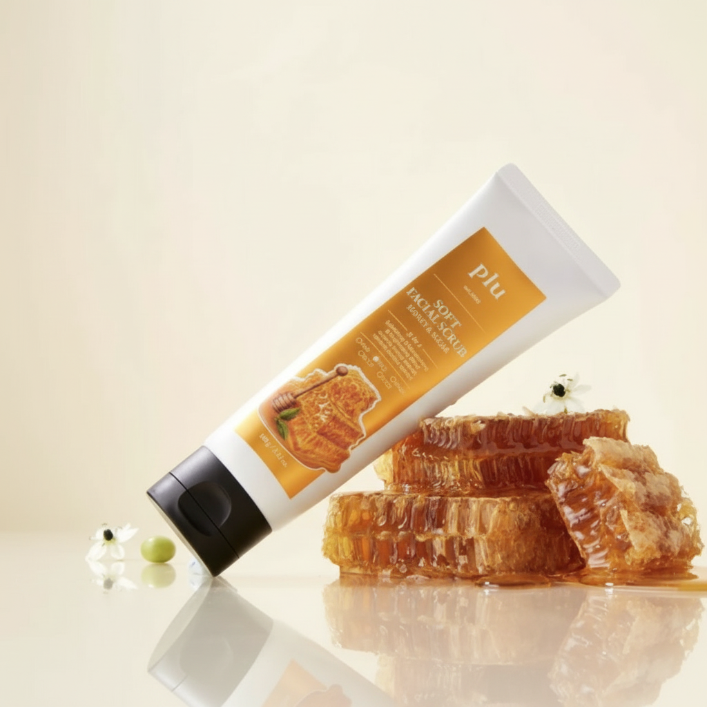 PLU - Soft Facial Peeling Scrub Honey and Sugar - Jemný pleťový peelingový gel s medem - 100 ml