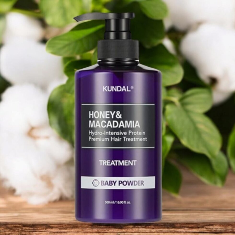 Kundal Honey&Macadamia Treatment - Hydro-intenzivní proteinová kůra na vlasy s vůní BABY POWDER - 500 ml