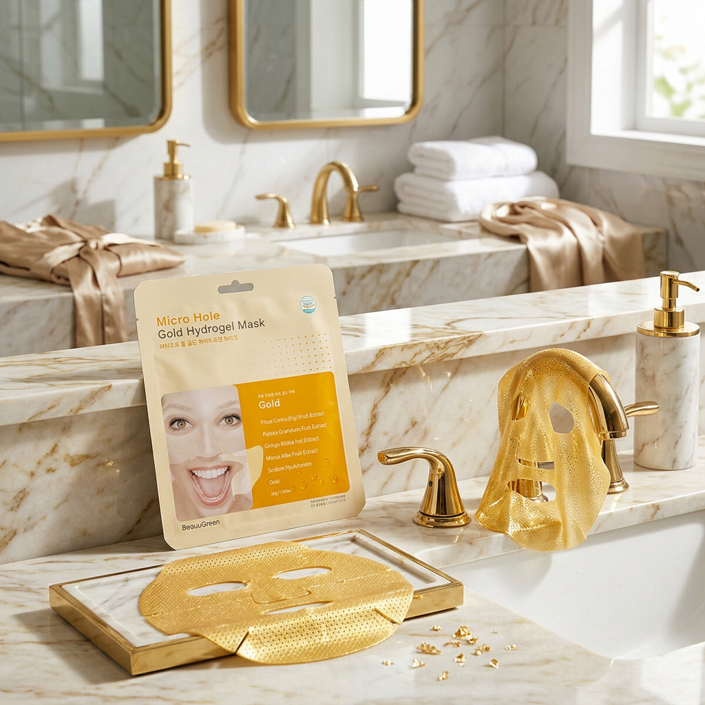 Beauugreen - Micro Hole Gold Hydrogel Mask - Plátýnková hydrogelová zlatá maska - 30 ml