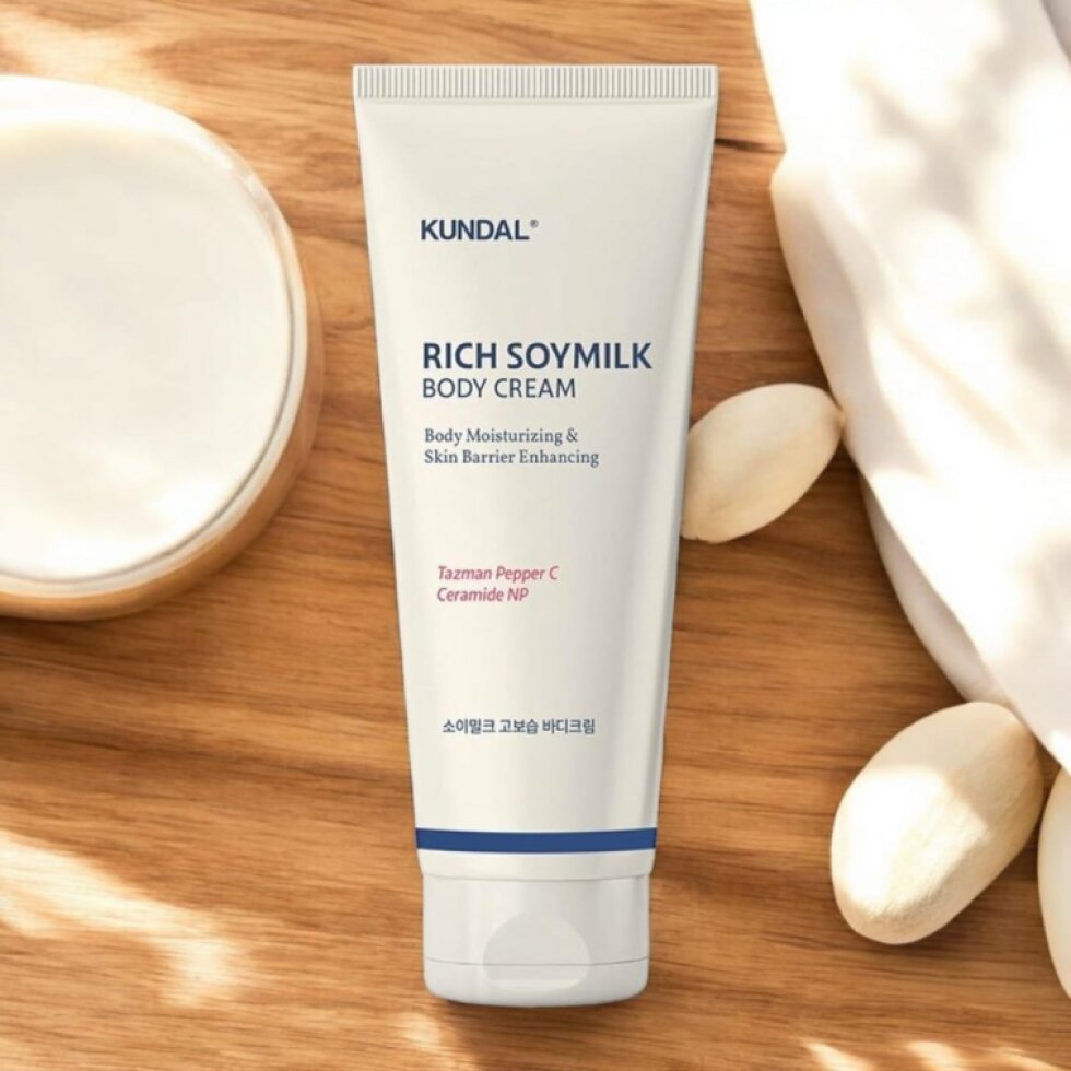 Kundal Rich Soy Milk Body Cream - Vyživující tělový krém se sójovým mlékem a ceramidy MELLOW VANILA - 150 ml