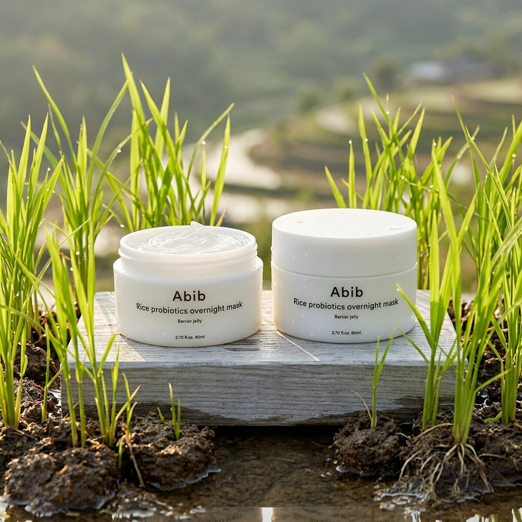 Abib - Rice Probiotics Overnight Mask Barrier Jelly - Gelová noční maska s rýží a probiotiky - 20 ml