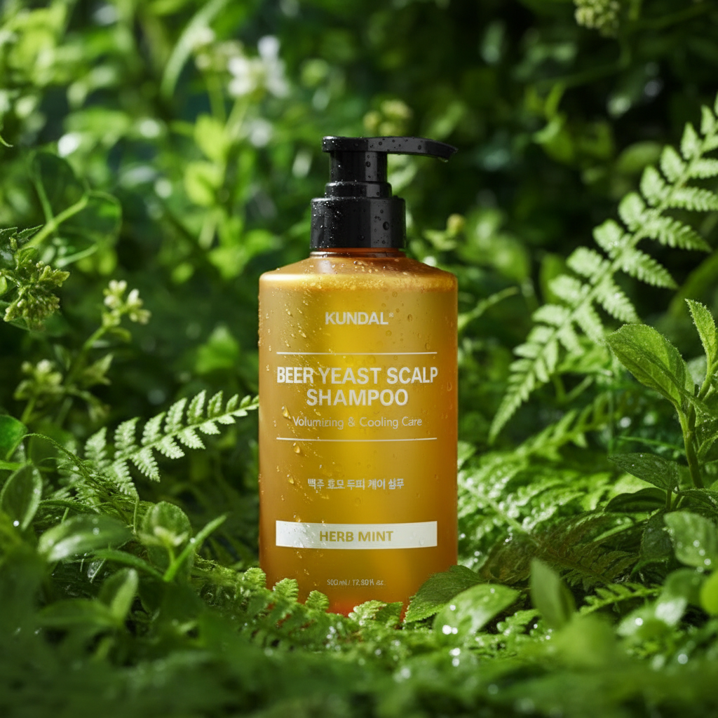 Kundal Beer Yeast Scalp Shampoo - Šampon na vlasy s pivovarskými kvasnicemi HERB MINT - 500 ml