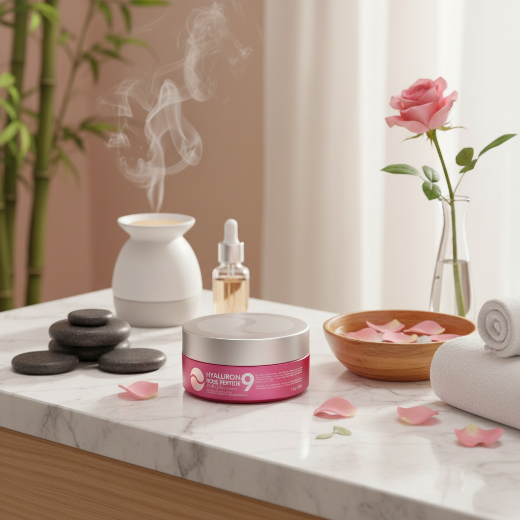 MEDI-PEEL - Hyaluron Rose Peptide 9 Ampoule Eye Patch - Hydratační a vyživující hydrogelové polštářky pod oči - 60ks