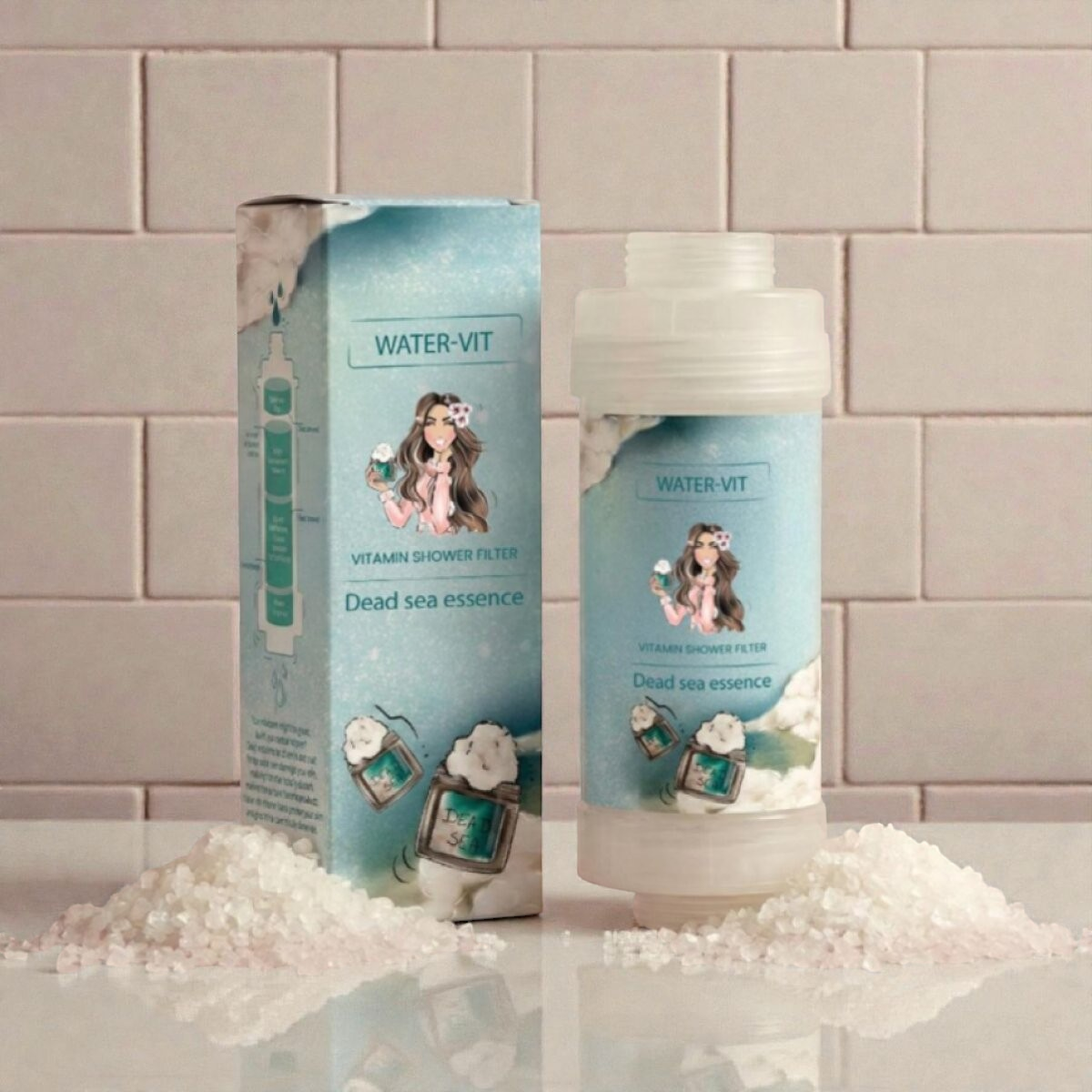 KOREJSKÁ KRÁSA - Vitamin Shower Filter - Vitaminový filtr do sprchy - DEAD SEA SALT - 1ks