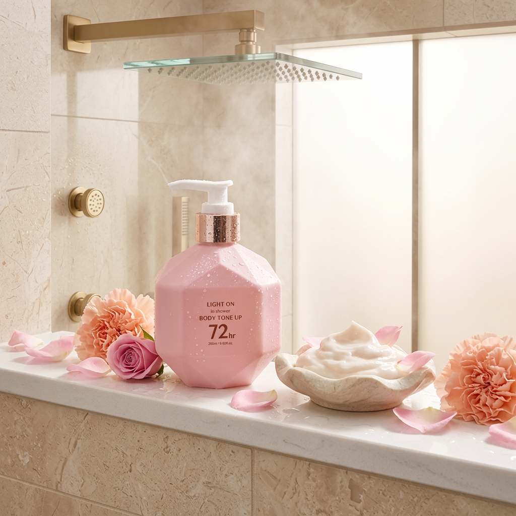 B.O.M. - Light On In Shower Body Tone Up - Lehký rozjasňující tónovací tělový krém určený pro sprchování- 290 ml