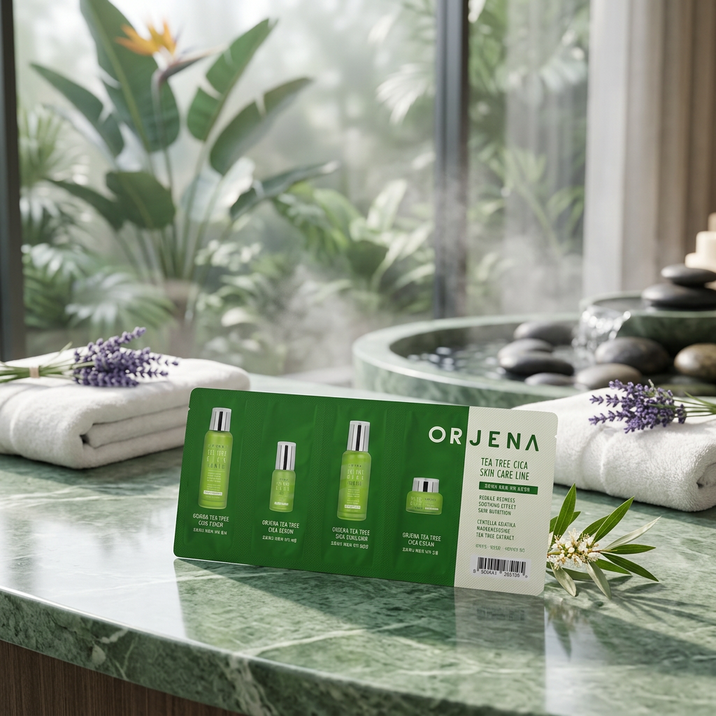 ORJENA - Tea Tree Cca Skin Care Line Sachet - Zklidňující sada vzorečků: toner, emulze, sérum, krém