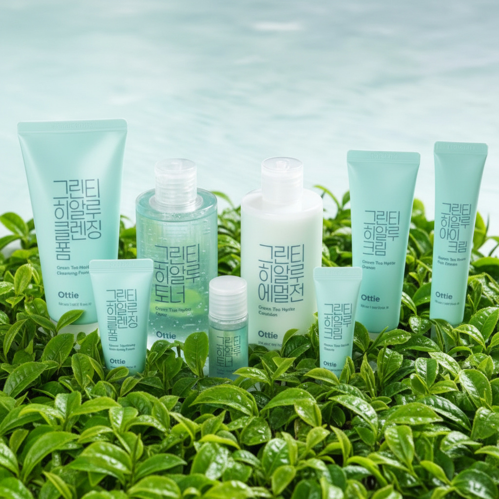 OTTIE - Green Tea Hyalu Eye Cream - Oční krém s čajovým extraktem a kyselinou hyaluronovou - 30 ml