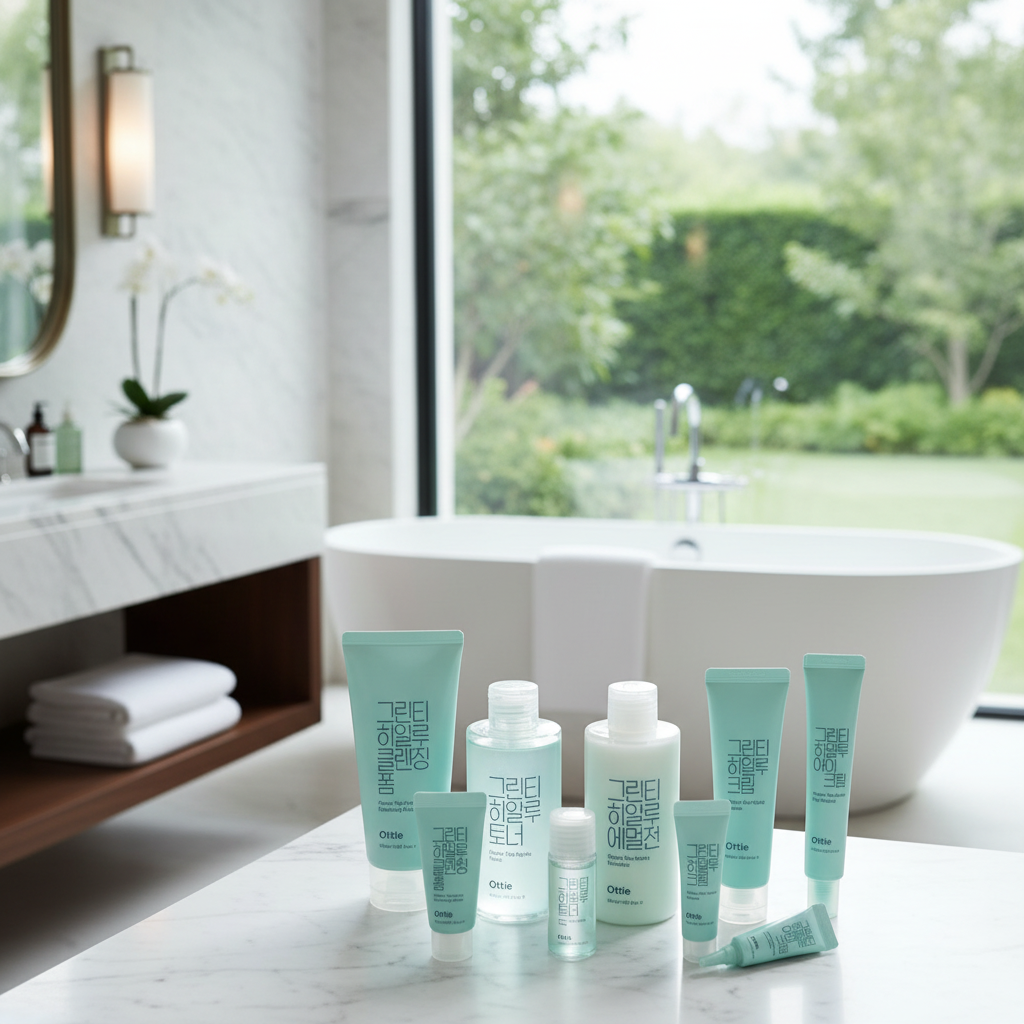 OTTIE - Green Tea Hyalu Toner - Pleťové tonikum s čajovým extraktem a kyselinou hyaluronovou - 210 ml