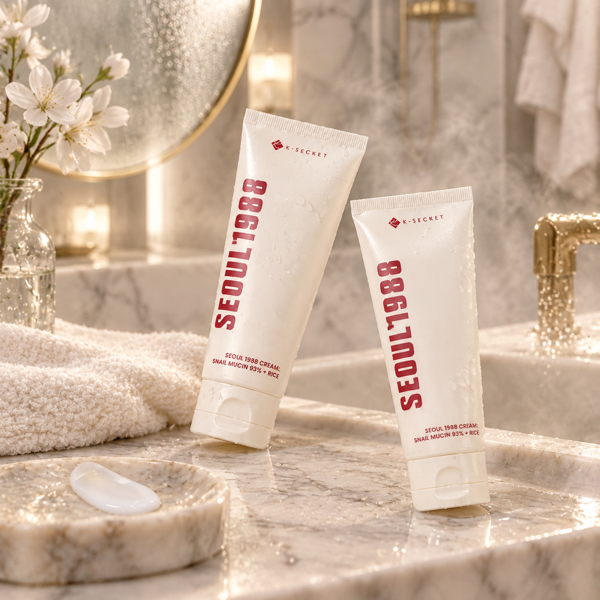 KSECRET - SEOUL 1988 Cream : Snail Mucin 93% + Rice - SEOUL 1988 Krém: 93 % šnečí mucin + rýže - 100 ml