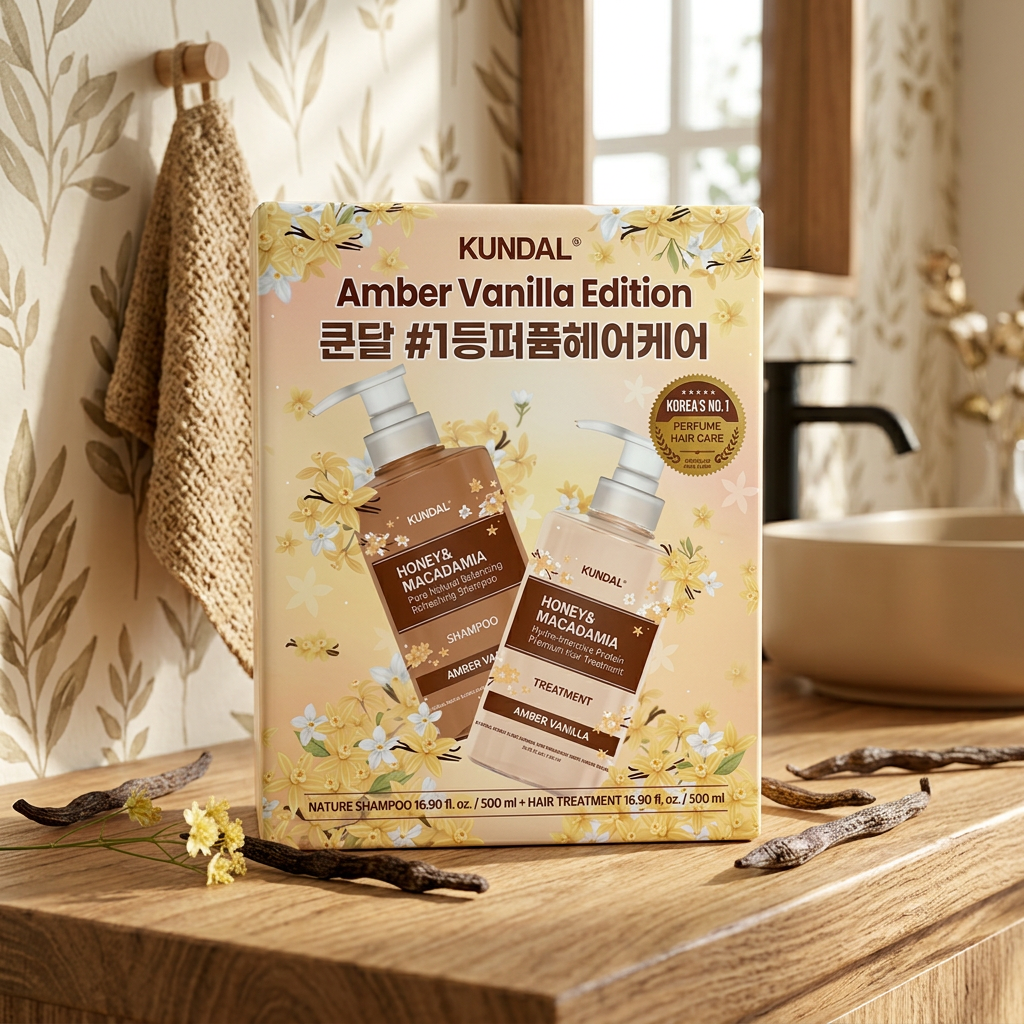 KUNDAL - Amber Vanilla Edition Honey & Macadamia ( Shampoo + Treatment) - Edice Amber Vanilla s medem a makadamovým ořechem šampon a kondicionér - 2x 500 ml