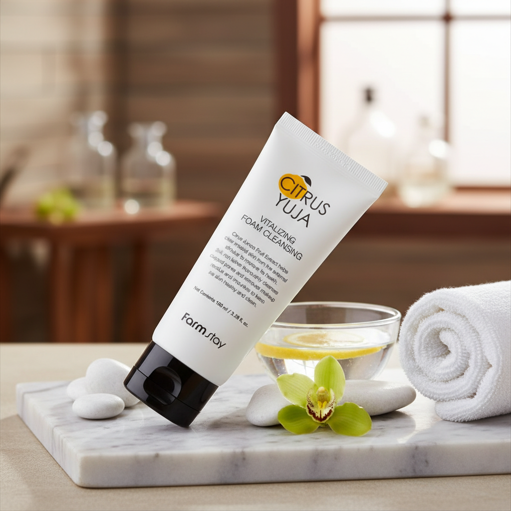 Farm Stay - Citrus Yuja Vitalizing Foam Cleanser - Hydratační a rozjasňující čisticí pěna s vitaminem C - 100 ml