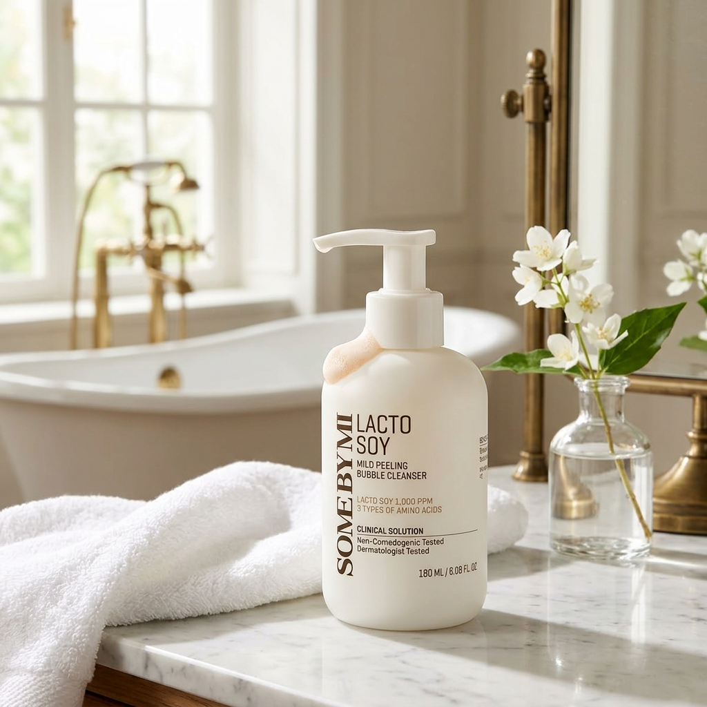 SOME BY MI - Lactosoy Mild Bubble Peeling Cleanser - Jemný čisticí peelingový gel - 180 ml