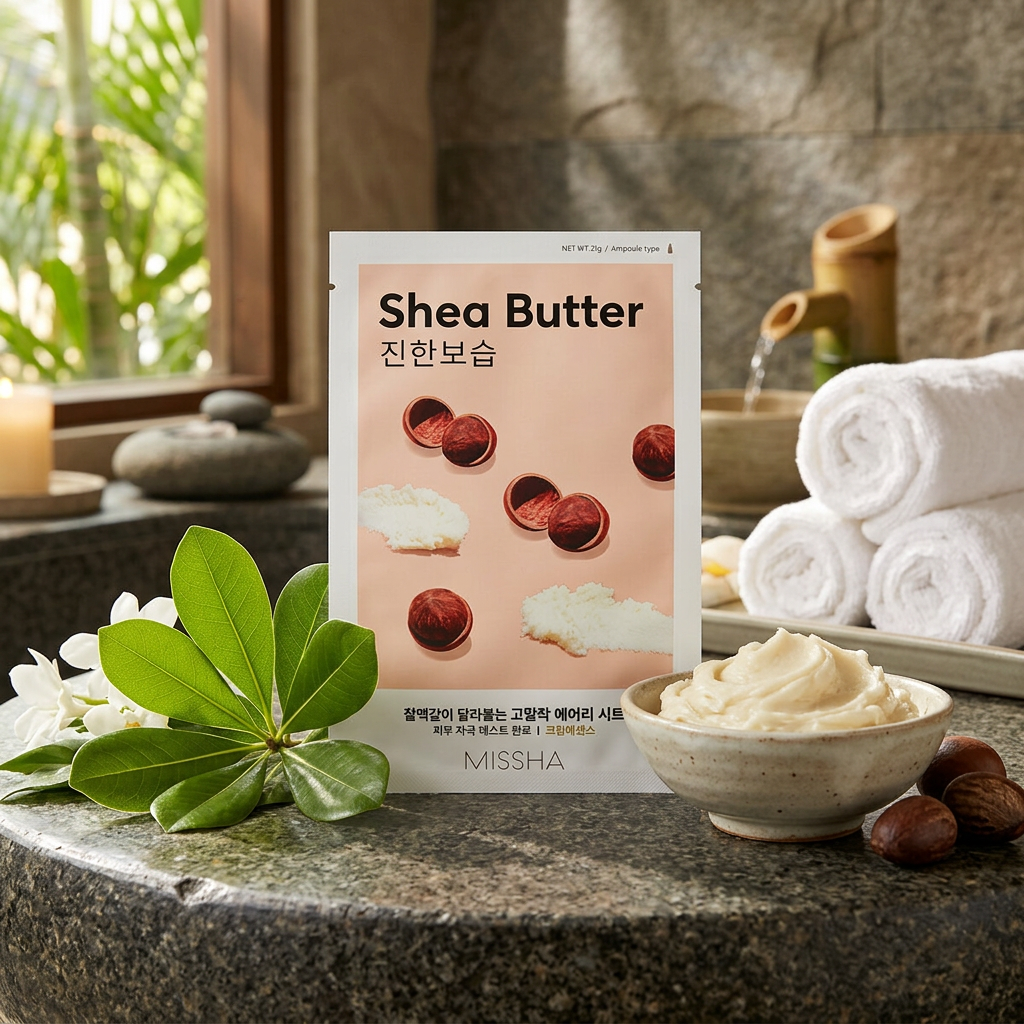 MISSHA - Airy Fit Sheet Mask Shea Butter - Hloubkově hydratační maska s extraktem z bambuckého másla - 19 g