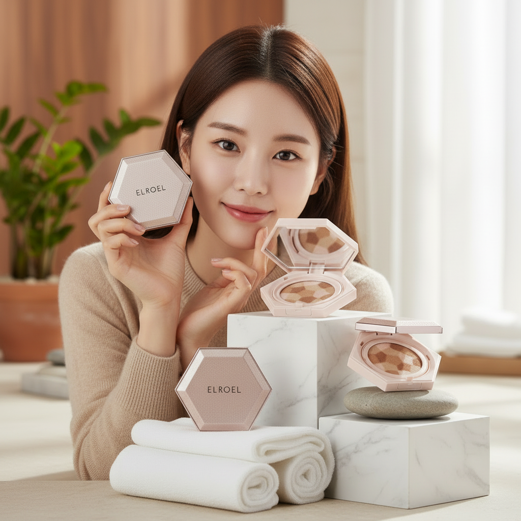 ELROEL - Blending Compact Cushion 23 Natural Beige -Kompaktní cushion make-up pro sjednocení pleti v odstínu 23 NATURAL BEIGE - 12,5 ml