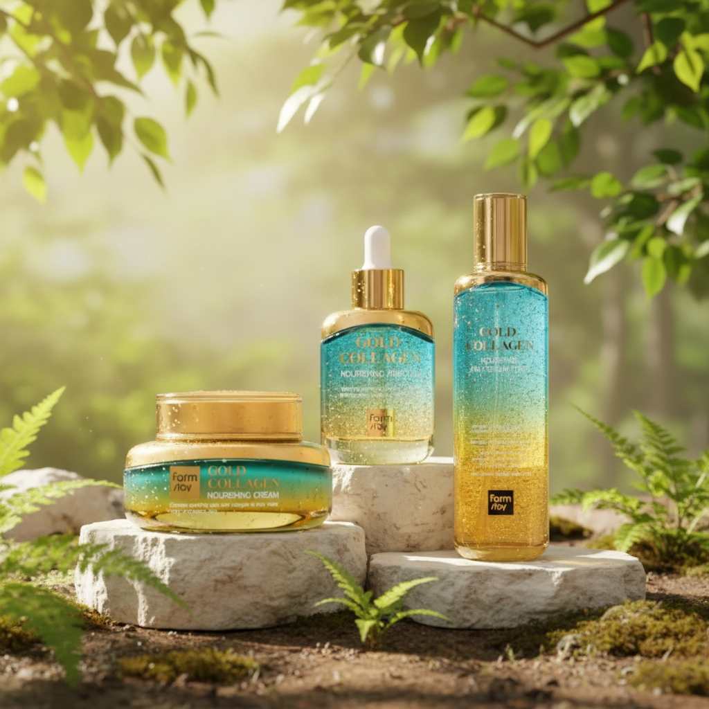 Farm Stay - Gold Collagen Nourishing - Sada produktů proti vráskám