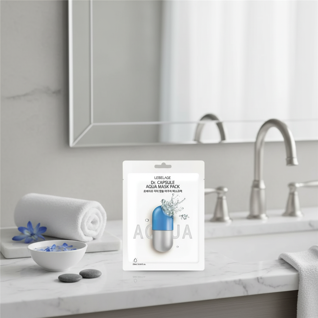 LEBELAGE - Capsule Aqua Mask Pack - Obnovující plátýnková maska s mořskými minerály - 28 ml