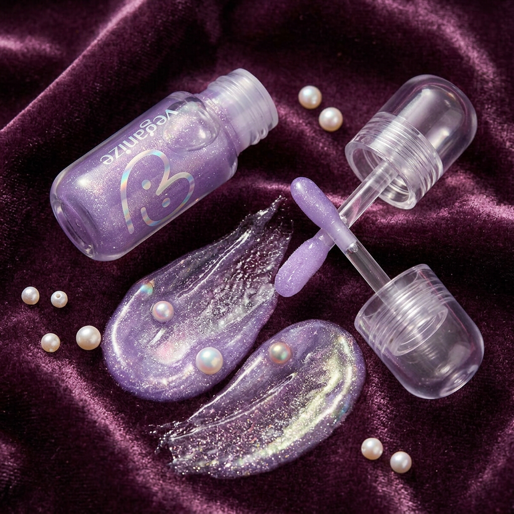 VEGANIZE - 4D Jewelshine Lip Oil Pearl Gloss 06 Midnight Plum - Třpytivý olej na rty s perleťovým leskem - 4 g