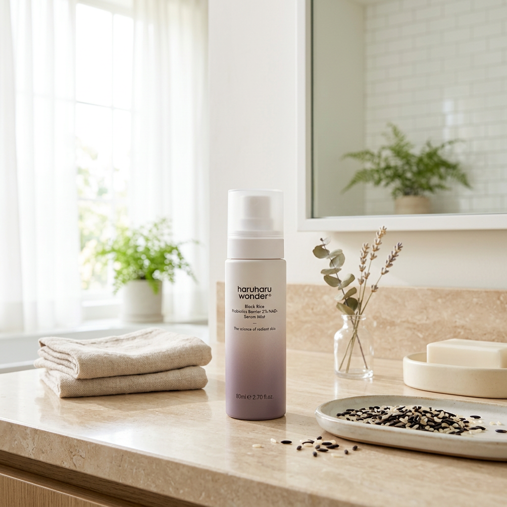 HaruHaru Wonder - Black Rice Probiotics Barrier 2% NAD+ Serum Mist - Sérum v mlze s černou rýží, probiotiky, 2 % NAD+ a posílením kožní bariéry - 80 ml