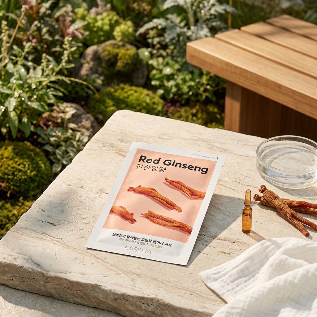 MISSHA - Airy Fit Sheet Mask Red Ginseng - Hydratační a vyživující maska s extraktem z ženšenu - 19 g