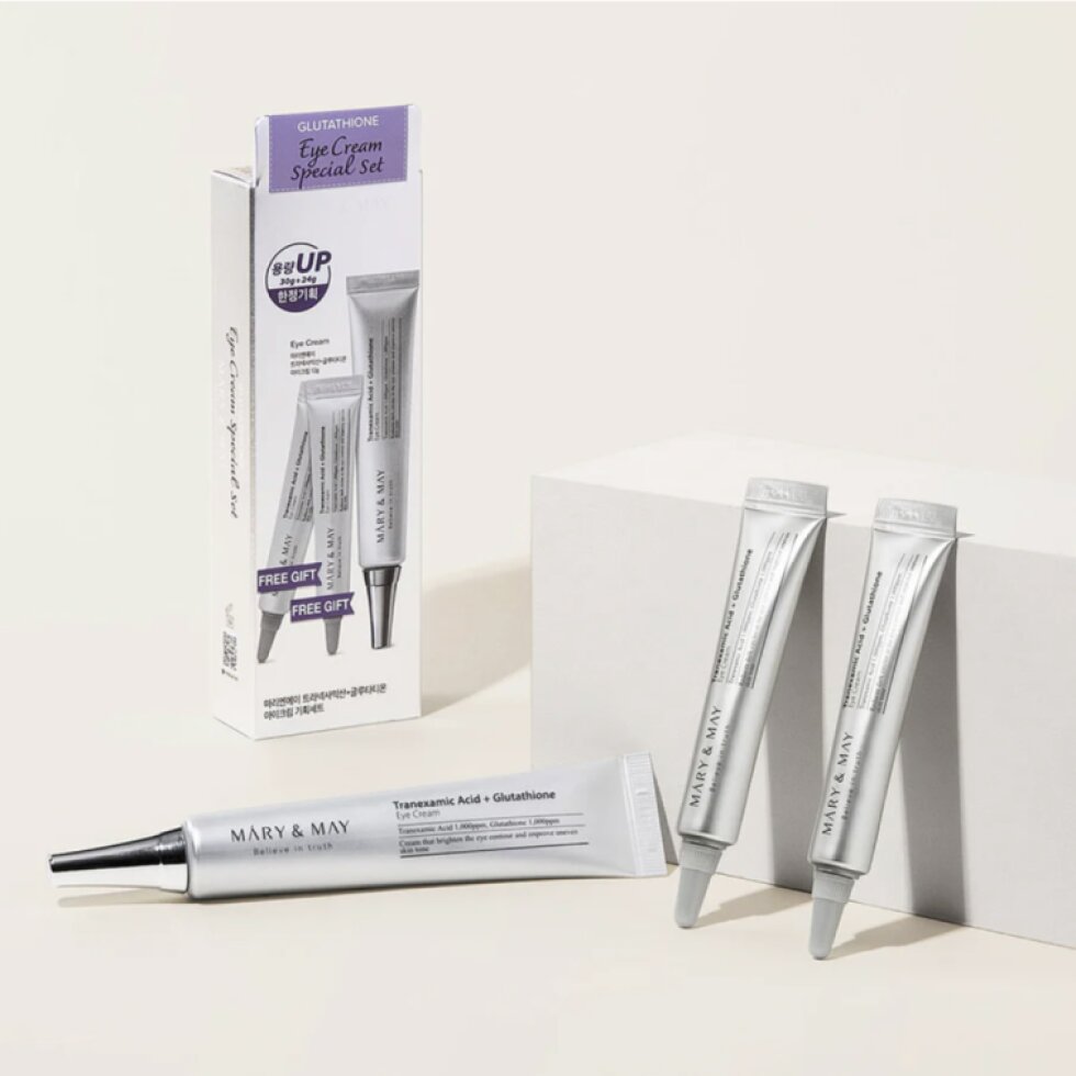 Mary&May - Glutathione Eye Cream Special Set - Speciální dárková sada s glutathionovým očním krémem - 30g + 2x12g