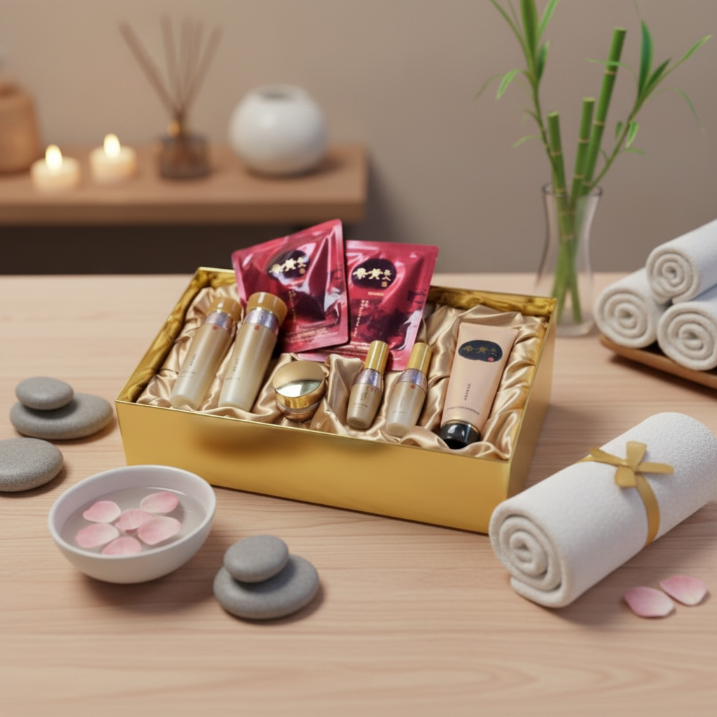 SOOSUL - Basic Line A - Luxusní set kosmetiky pro sjednocení tónu pleti v dárkovém balení- 7 ks full size produktů