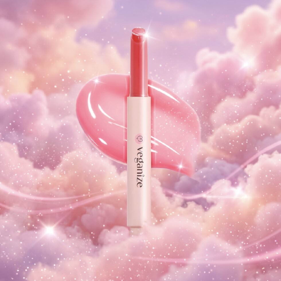 VEGANIZE - Collagen Lip Glass Balm 02. Shy Pink - Kolagenový balzám na rty - 1,8 g