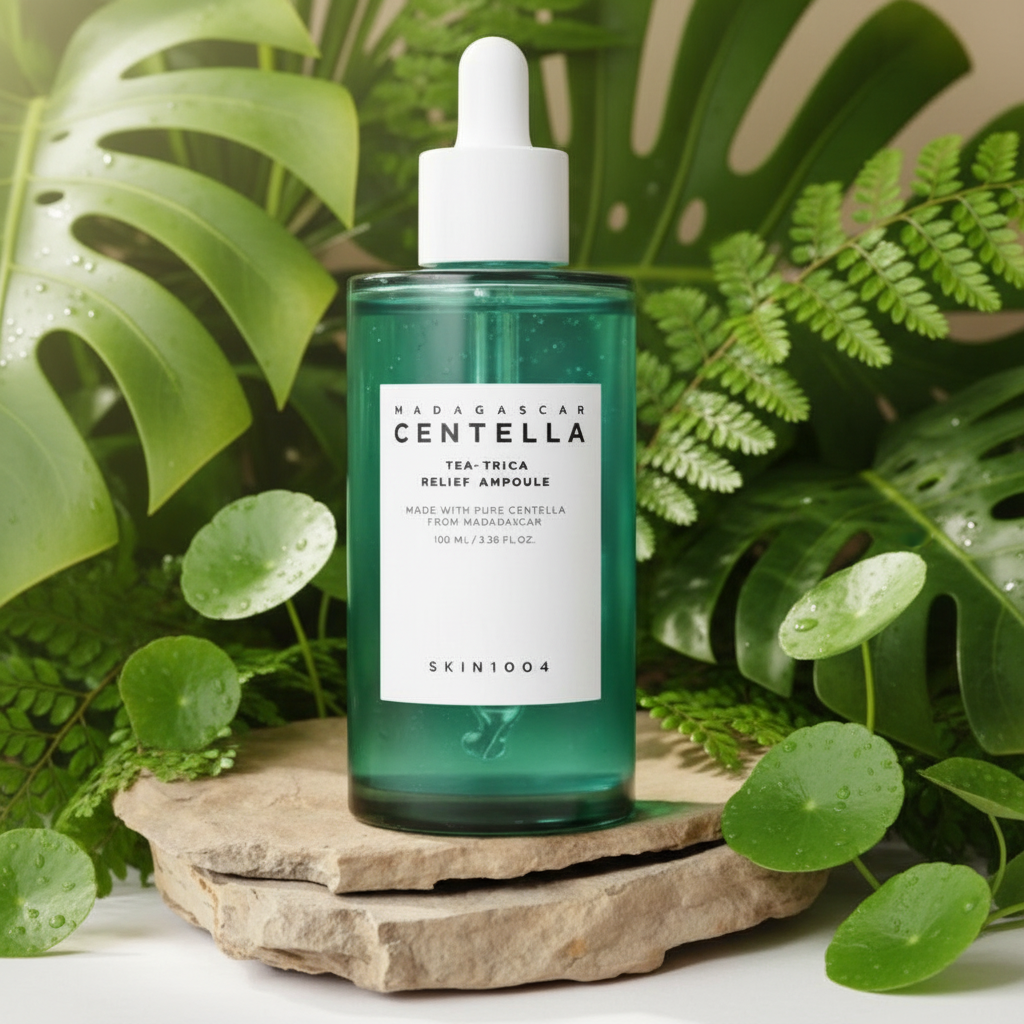 SKIN1004 - Madagascar Centella Tea-Trica Relief Ampoule - Zklidňující sérum pro aknózní pleť - 100 ml