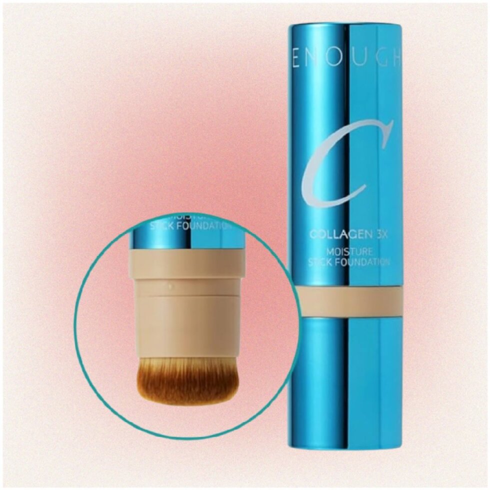 ENOUGH - Collagen 3X Moisture Stick Foundation SPF50 #21N - Kolagenový make-up v tyčince s praktickým štětcem - 14 g