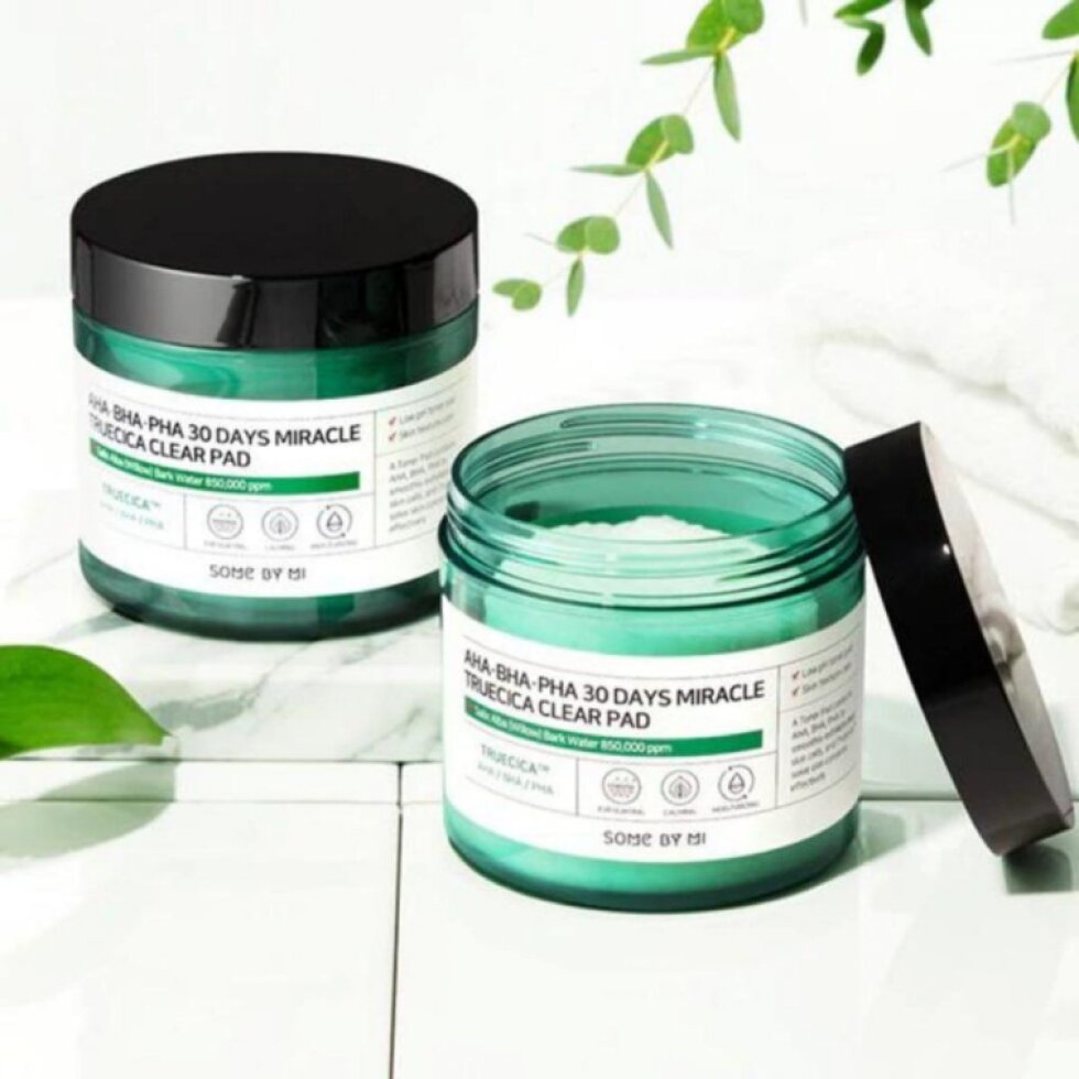 SOME BY MI - AHA BHA PHA 30 Days Miracle Truecica Clear Pad - Exfoliační pleťové tampony pro problematickou pleť - 70 ks