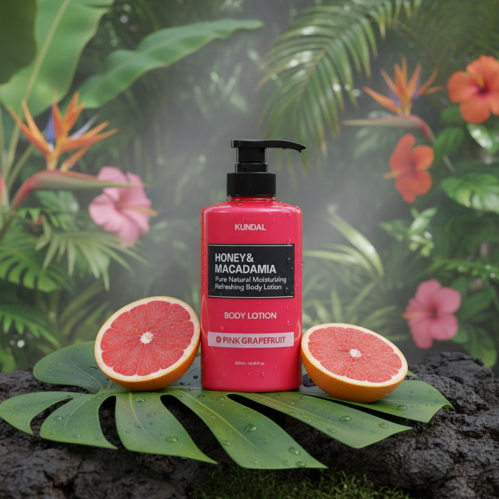 Kundal Honey&Macadamia Body Lotion - Vyživující, hydratační tělové mléko s medem s vůní PINK GRAPEFRUIT - 500 ml