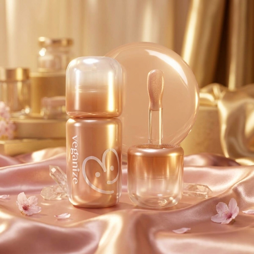 VEGANIZE - 4D Dewyshine Lip Oil Pearl Gloss 04 Fig Dew - Třpytivý olej na rty s perleťovým leskem - 4 g