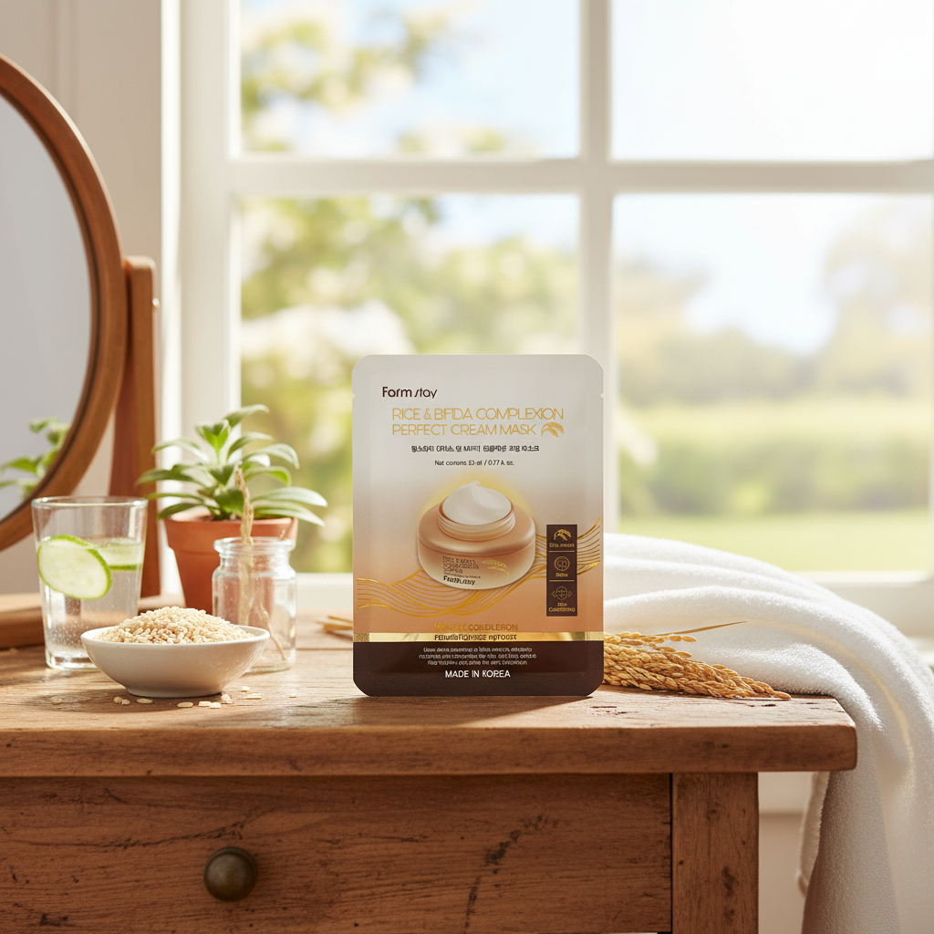 Farm Stay - Rice & Bifida Cream Mask - Krémová plátýnková maska s fermentovanou rýží a bifida - 23 ml