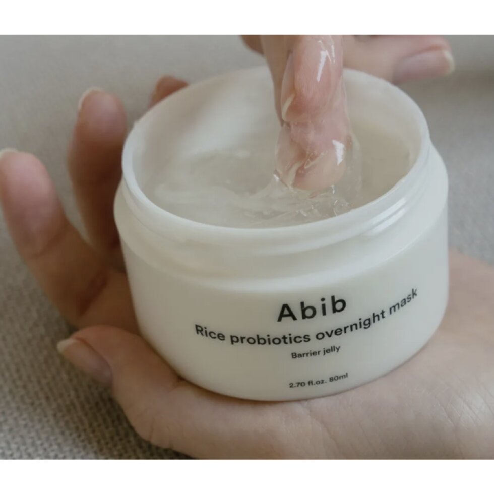 Abib - Rice Probiotics Overnight Mask Barrier Jelly - Gelová noční maska s rýží a probiotiky - 20 ml