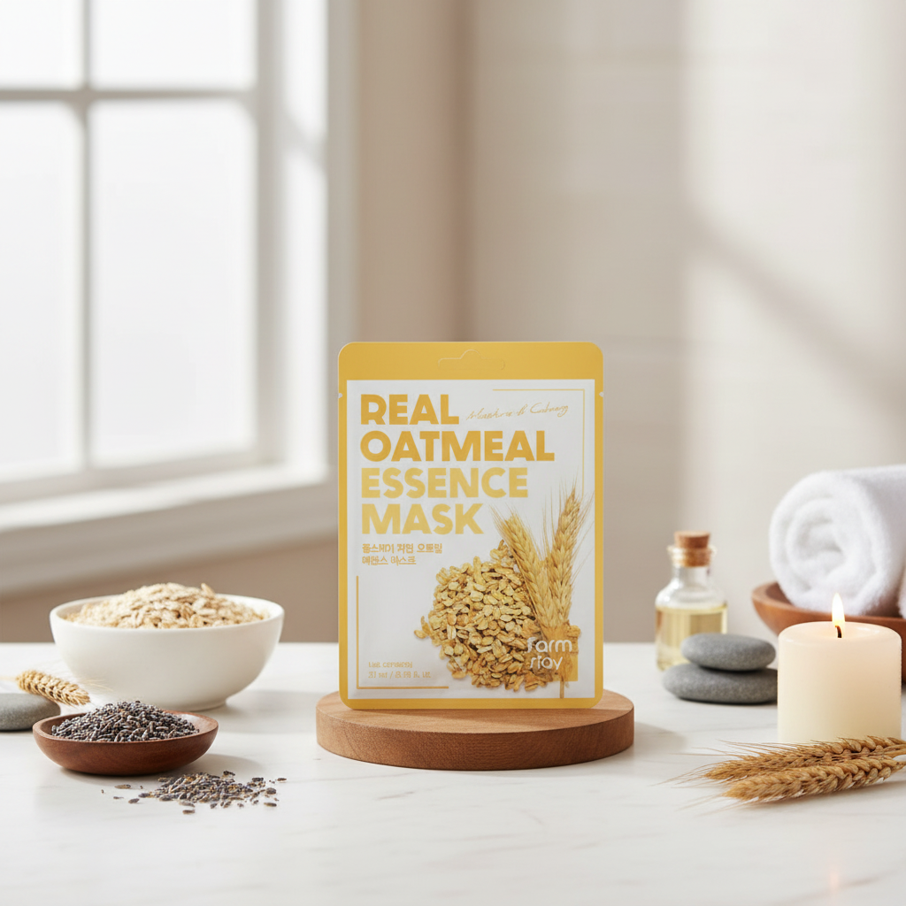 Farm Stay - Oatmeal Essence Mask - Zklidňující plátýnková maska s ovesným extraktem - 23 ml