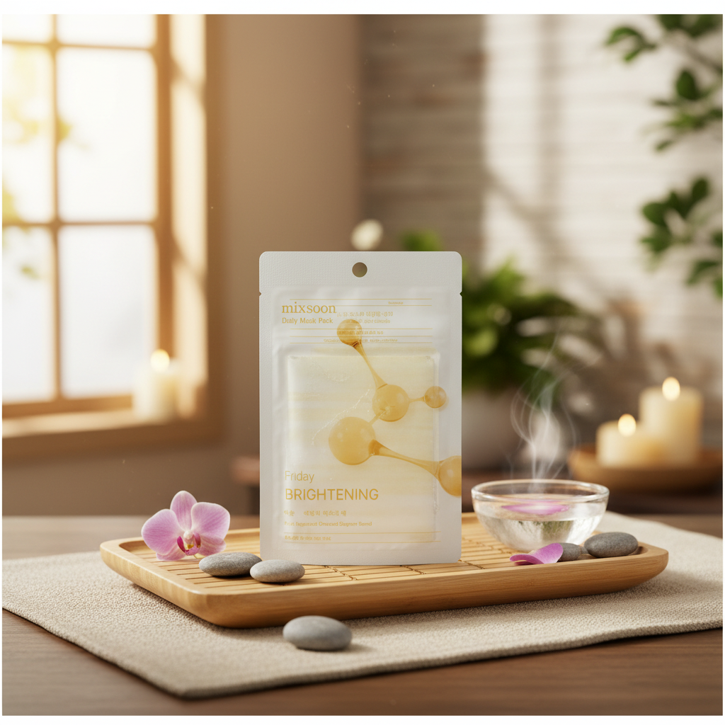 MIXSOON - Daily Mask Pack Friday Brightening - Rozjasňující plátýnková maska s niacinamidem a arbutinem - 20 ml