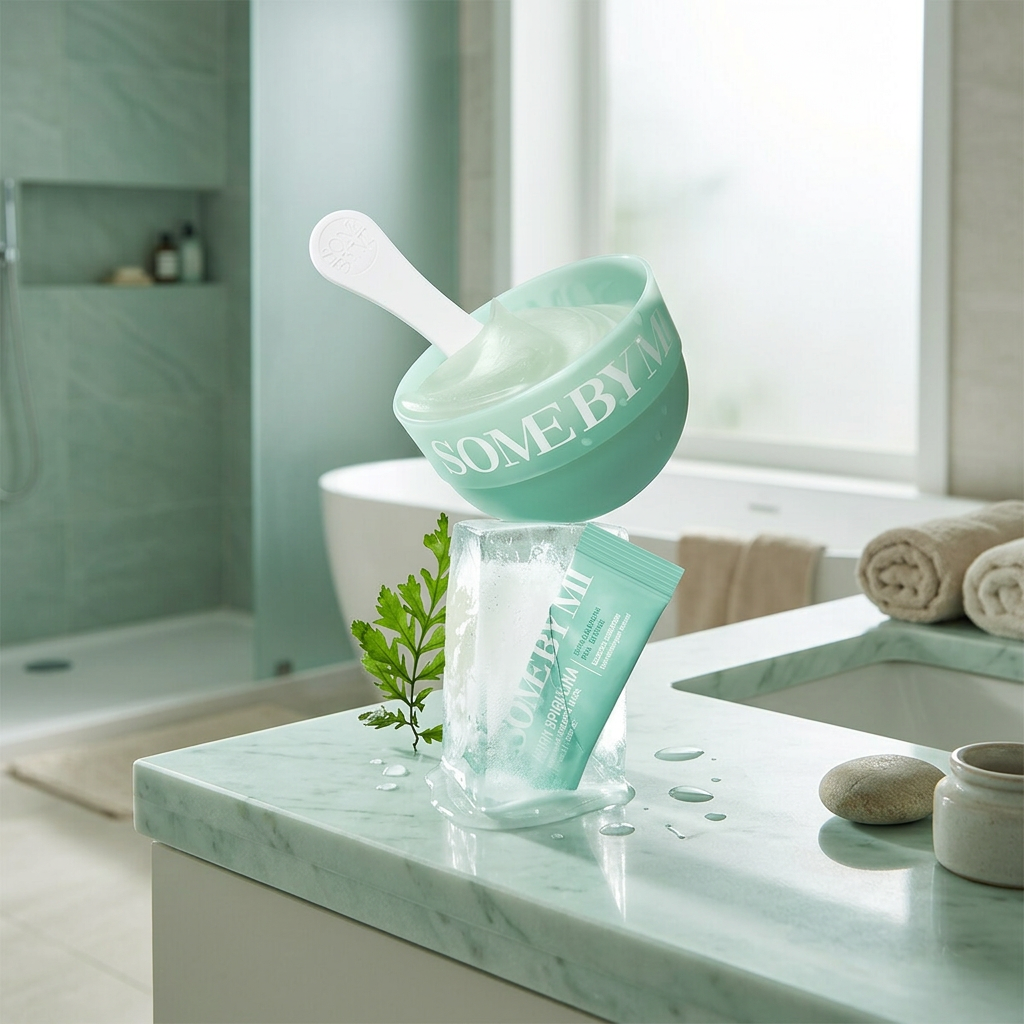 SOME BY MI - PDRN Spirulina Soothing Sherbet Mask Set - Zklidňující sorbetová maska s PDRN a spirulinou - 10x 1g