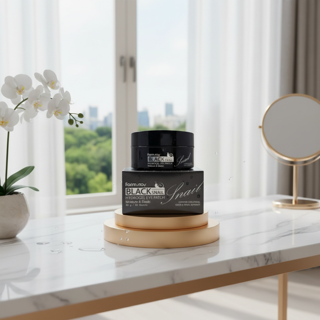 Farm Stay - Black Snail Hydrogel Eye Patch - Hydrogelové polštářky pod oči s extraktem ze šnečího mucinu - 60 ks