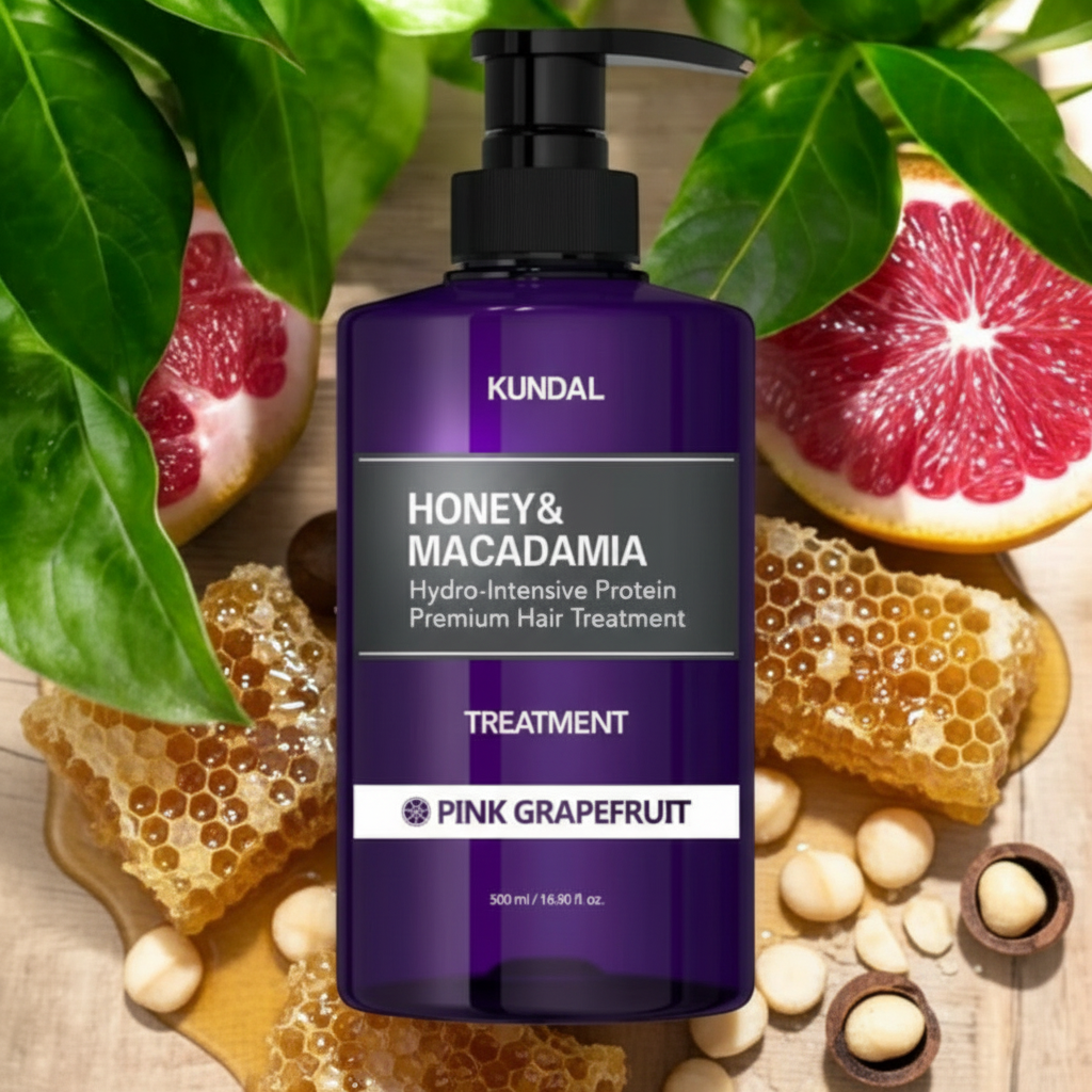 Kundal Honey&Macadamia Treatment - Hydro-intenzivní proteinová kůra na vlasy s vůní PINK GRAPEFRUIT - 500 ml