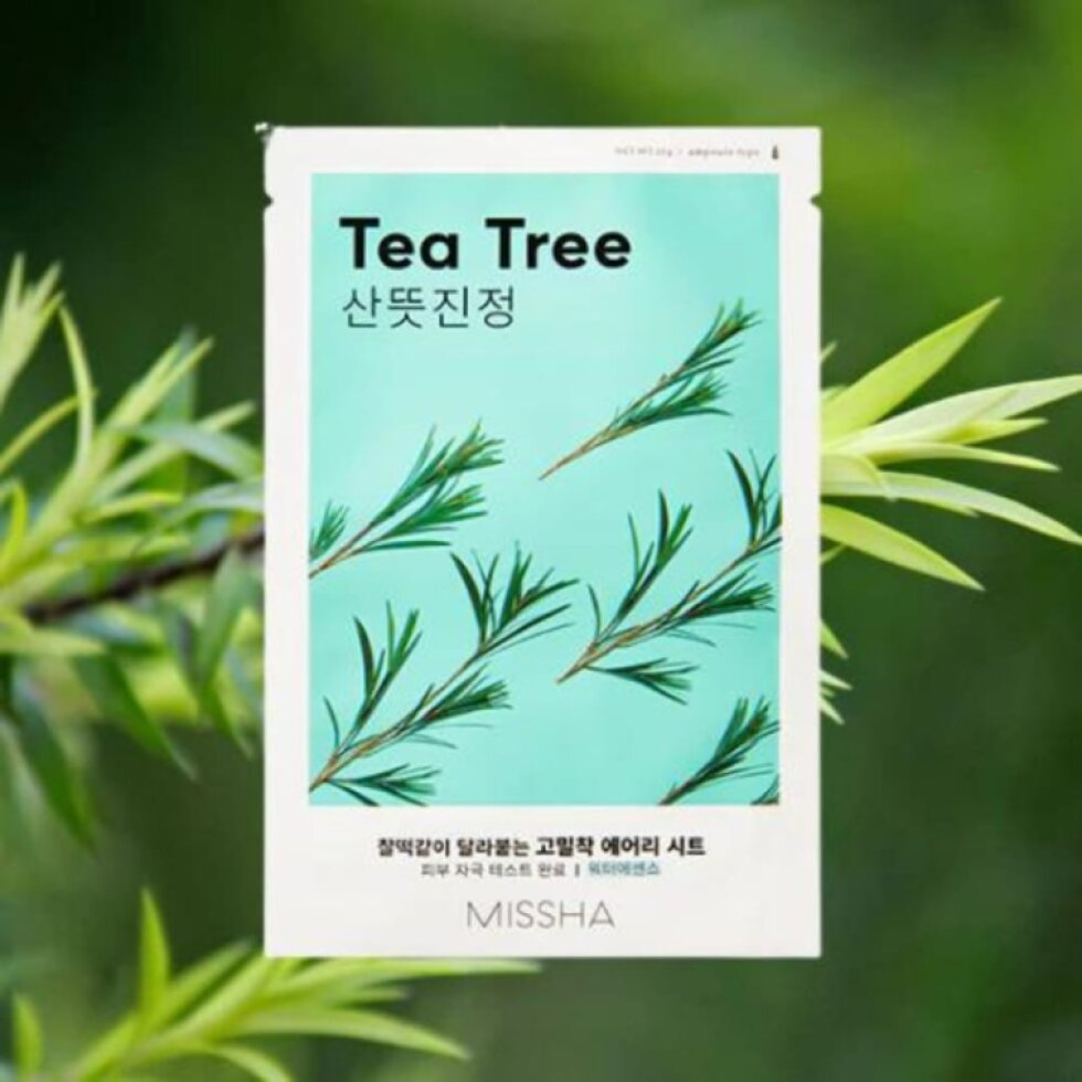 MISSHA - Airy Fit Sheet Mask Tea Tree - Zklidňující textilní maska s tea tree olejem pro redukci mazu - 19 g