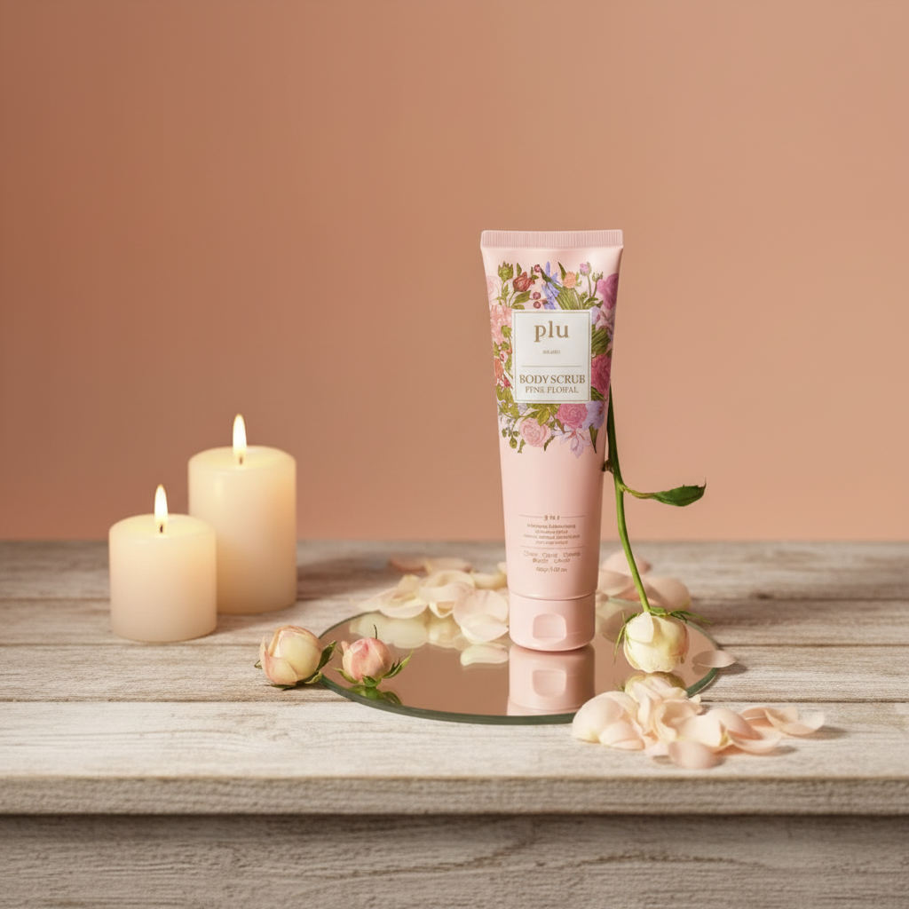 PLU - Body Scrub Pink Floral - Tělový peeling Pink Floral - 200 g
