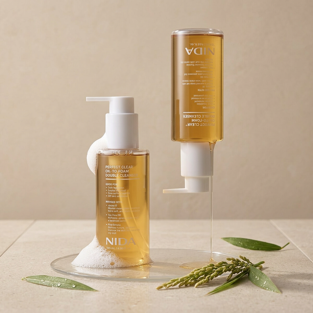 NIDA - Perfect Clear Oil-to-Foam Double Cleanser - Čisticí olej a pěna v jednom 2v1 - 145 ml