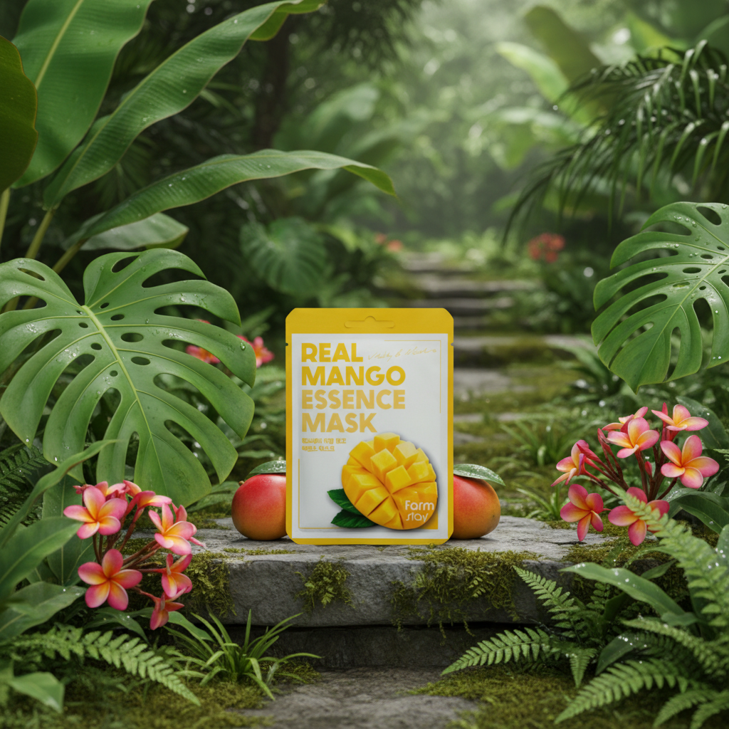 Farm Stay - Real Mango Essence Mask - Hydratační a rozjasňující plátýnková maska s mangem - 1 ks