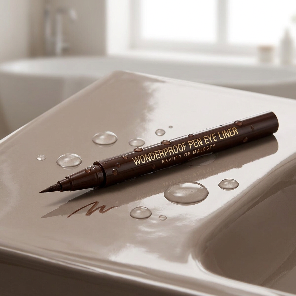B.O.M. - Wonderproof Pen Eye Liner #02 Wonder Brown - Voděodolné linky ve fixu - 0,5 g